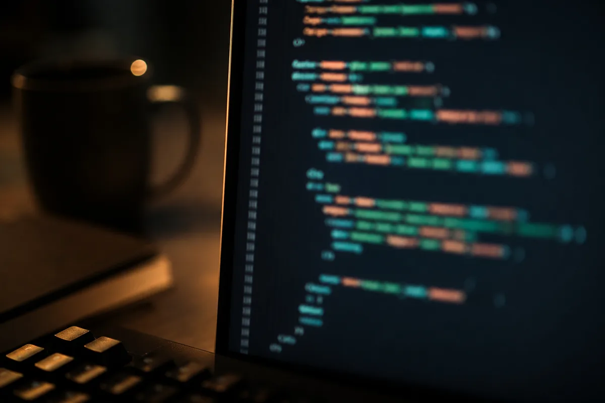 Détail d&rsquo;un balisage schema.org affiché dans un éditeur de code sur un poste de travail